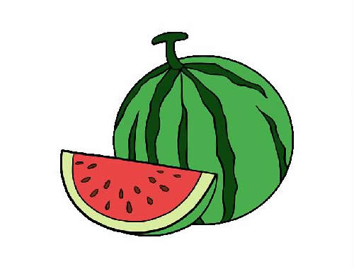 水果西瓜的简笔画步骤图片