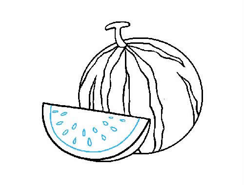 水果西瓜的简笔画步骤图片