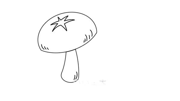 香菇简笔画画法步骤图片