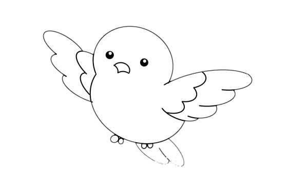 飞行的小鸟简笔画画法步骤图片