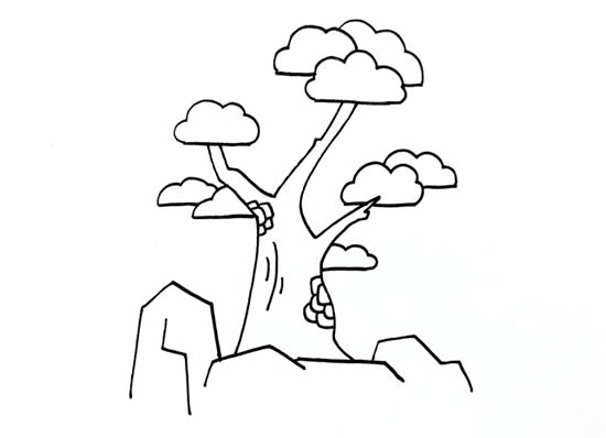 松柏树怎么画简单_松柏简笔画画法步骤图片教程