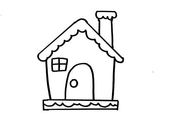 圣诞老人的屋子简笔画画法步骤图片