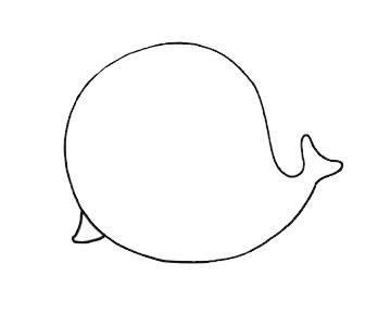 卡通海豚简笔画步骤图片教程