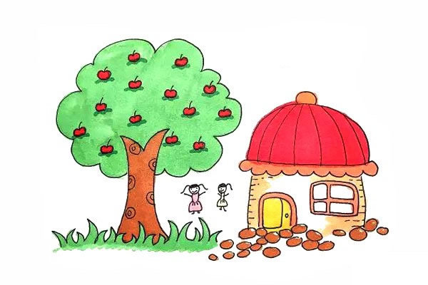 果树和房屋怎么画？