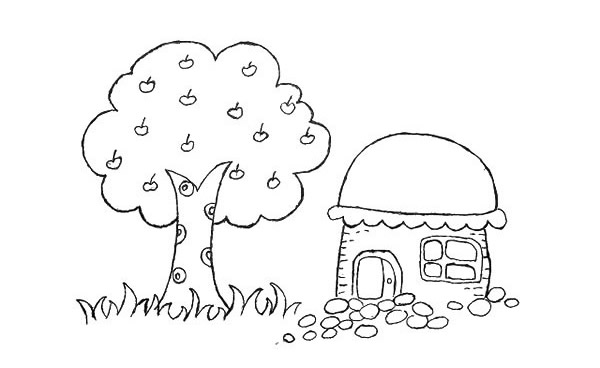 房屋和果树简笔画