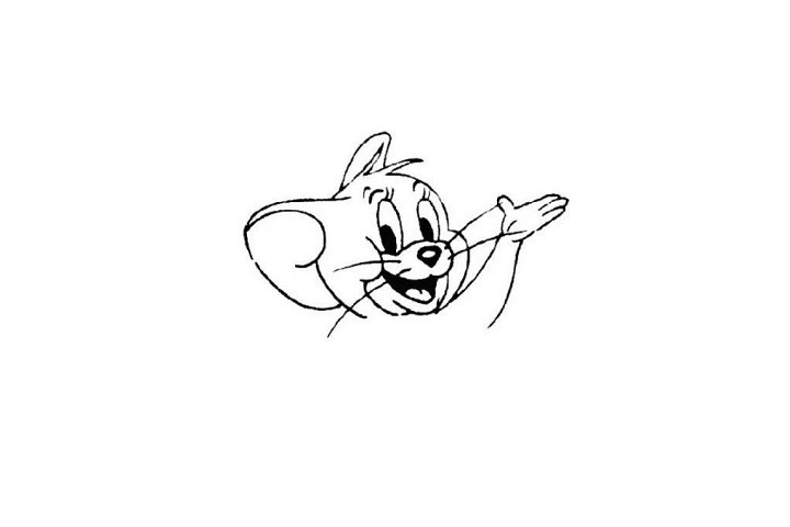手绘猫和老鼠中的小老鼠杰瑞怎么画步骤四.jpg