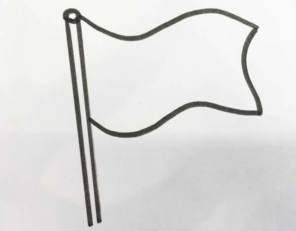 党旗怎么画简单又漂亮,党旗简笔画步骤画法图片