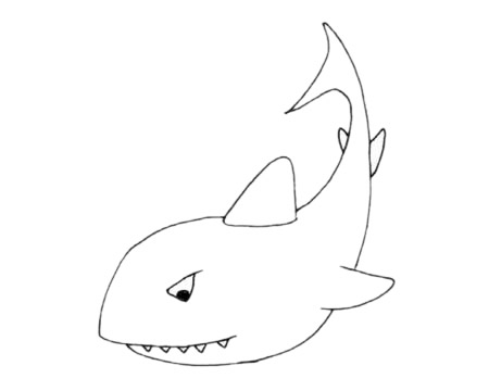 鲨鱼简笔画图片