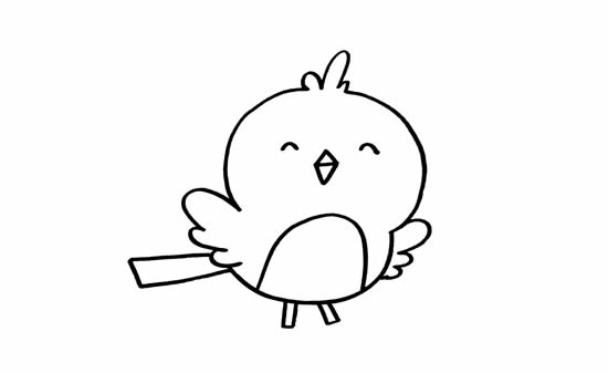 可爱的小鸟简笔画步骤图