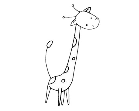 卡通长颈鹿简笔画图片