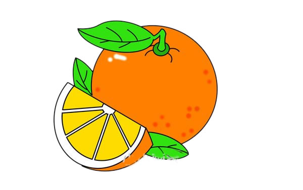橙子怎么画手绘橙子的画法步骤教程