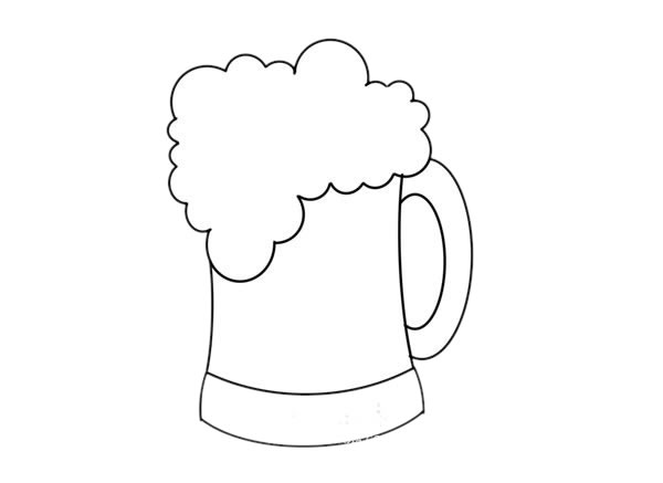 一杯啤酒怎么画简单又漂亮 一杯啤酒简笔画步骤图解教程