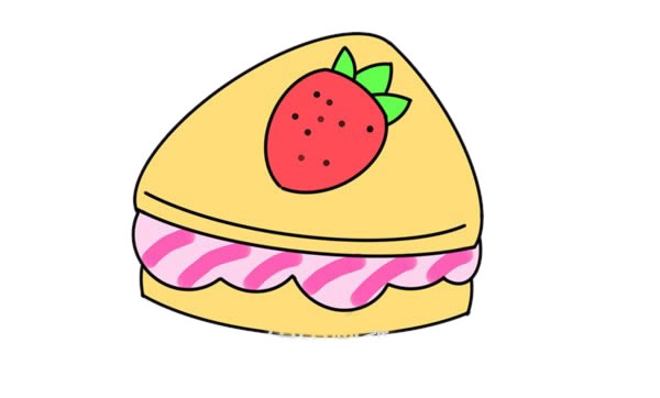 三明治怎么画简单又漂亮 草莓三明治简笔画步骤图片大全