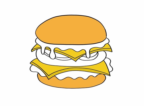 可爱的汉堡包怎么画 汉堡简笔画步骤图片教程