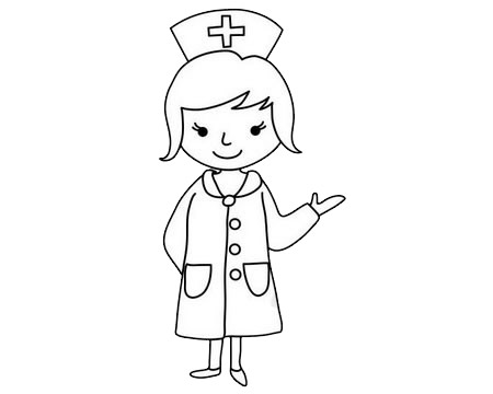 护士怎么画简笔画姐姐图片