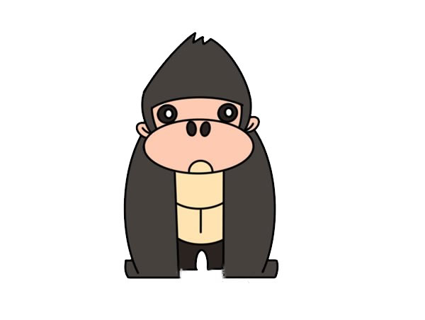 卡通大猩猩简笔画图片 大猩猩怎么画简单又可爱