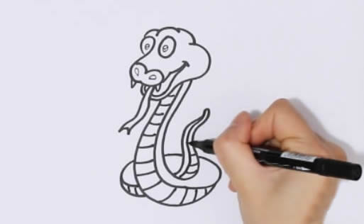 彩色的蛇简笔画步骤图片 蛇怎么画简笔画又简单