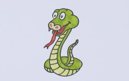 彩色的蛇简笔画步骤图片 蛇怎么画简笔画又简单