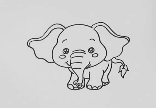 卡通大象怎么画简笔画简单又可爱