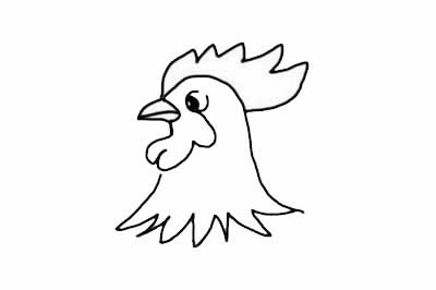 公鸡简笔画-大公鸡简笔画怎么画简单好画