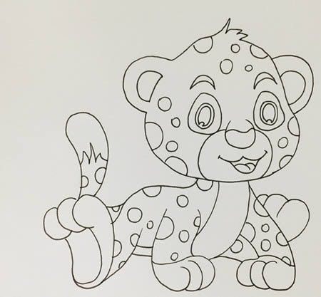 卡通豹子怎么画简单又可爱-豹子简笔画