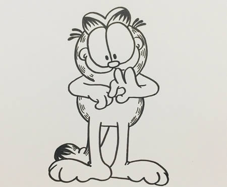 加菲猫怎么画简单又漂亮,加菲猫简笔画步骤图
