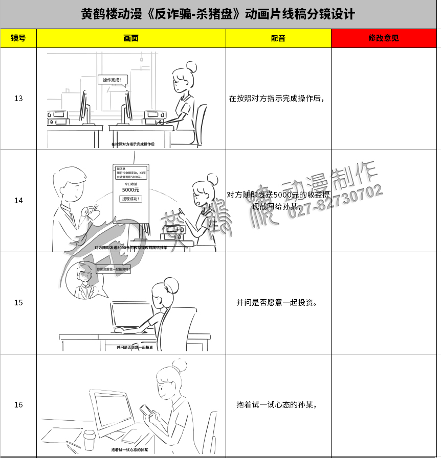 黄鹤楼动漫《反诈骗-杀猪盘》动画片线稿分镜设计13-16.jpg