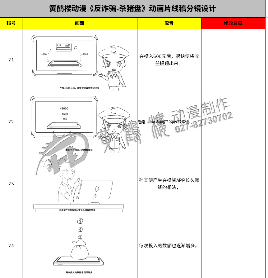 黄鹤楼动漫《反诈骗-杀猪盘》动画片线稿分镜设计21-24.jpg