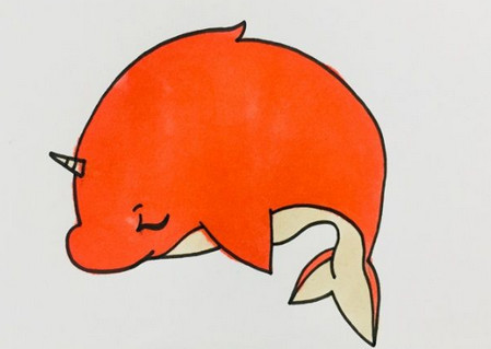 大鱼海棠鲲简笔画图片带颜色