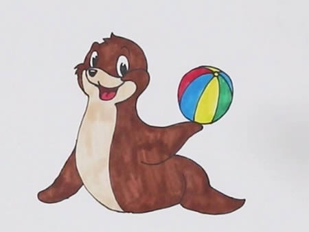 海狮的简笔画怎么画最简单的画法