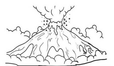 手绘火山喷发简笔画怎么画呢