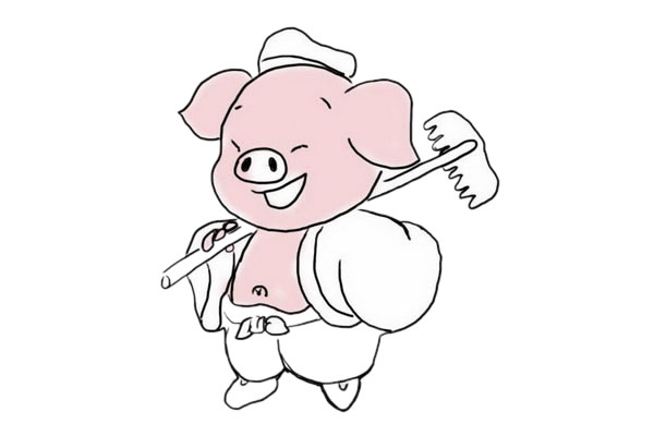 猪八戒的简易画法图片