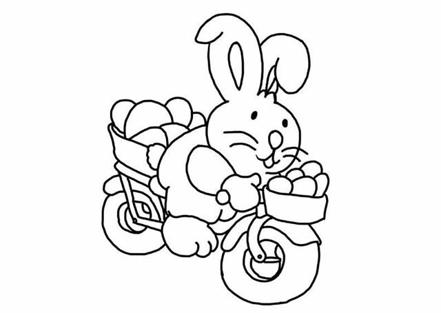 小白兔简笔画简单又漂亮_骑自行车的卡通兔子简笔画步骤图