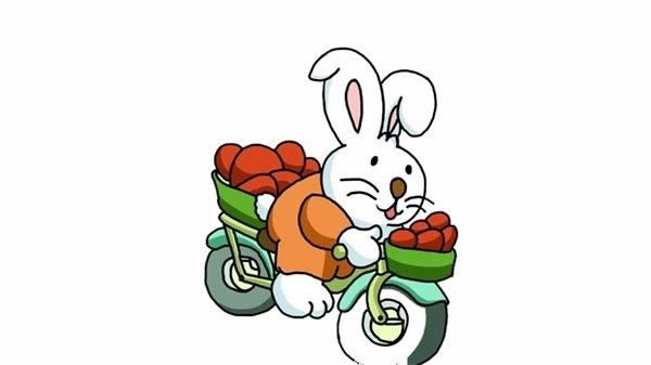 小白兔简笔画简单又漂亮_骑自行车的卡通兔子简笔画步骤图
