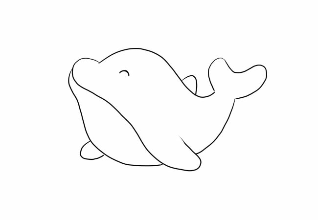 大白鲸简笔画图片可爱图片