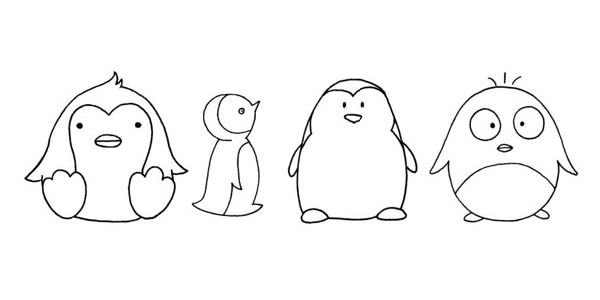 企鹅简笔画,儿童企鹅简笔画画法步骤图解