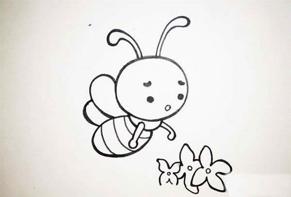 蜜蜂采蜜的简笔画_蜜蜂采蜜的简笔画怎么画