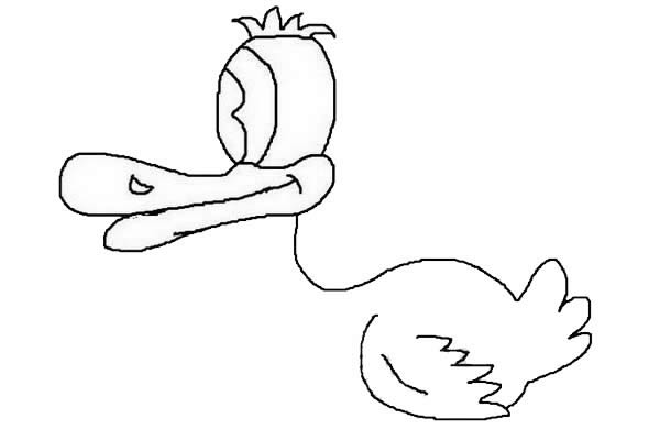 卡通鸭子简笔画简单画法步骤图