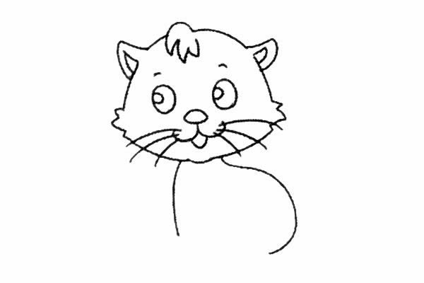 可爱乖巧小猫咪简笔画简单画法步骤图
