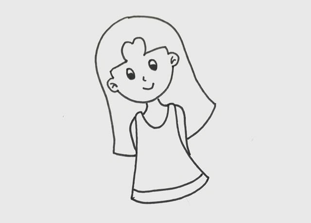漂亮女生简笔画,少女简笔画怎么画简单又漂亮