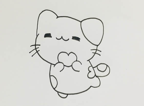 捧着爱心的小猫咪简笔画怎么画简单又可爱