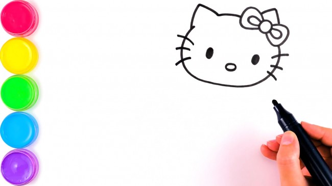 动漫手绘hello kitty猫的画法，hello kitty猫美人鱼步骤教程